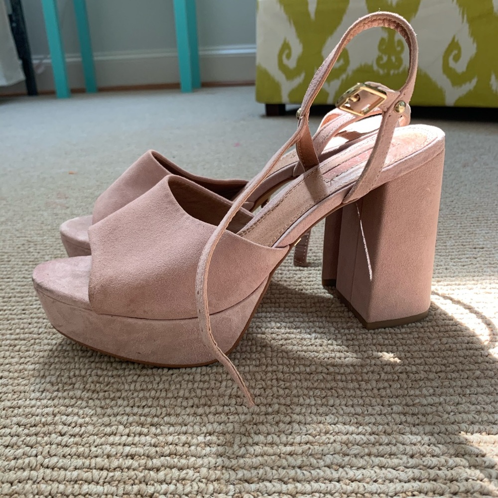 Top shop pink suede heels